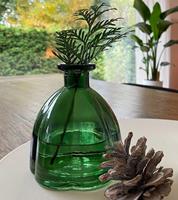 Zeitzone Vase Glas Vintage Tischvase Grün Blumenvase Nostalgie Dekovase 11cm