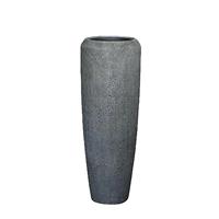 Gartentraum.de XXL Pflanzvase aus Polystone mit Einsatz - Grau - Zola / 97x34cm (HxDm) / ohne Wasserstandsanzeiger