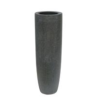 Gartentraum.de XXL Outdoor Pflanzvase aus Polystone - grau - Mezzano / 120x46cm (HxDm) / mit Wasserstandsanzeiger