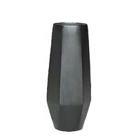 Gartentraum.de XXL Pflanzvase mit Einsatz - Polystone - Schwarz - Modern - Ivie / 97x42cm (HxDm) / mit Wasserstandsanzeiger