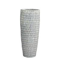 Gartentraum.de XXL Pflanzvase in antikem Design - Outdoor - Keramik - Eliam / 95x38cm (HxDm) / Weiß