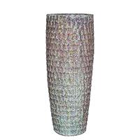 Gartentraum.de XXL Pflanzvase aus Keramik - Schöne Antik-Optik - Grün - Isoke / 95x38cm (HxDm)