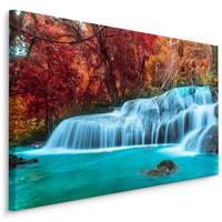 Karo-art Schilderij - Herfst waterval in Thailand, premium print