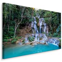 Karo-art Schilderij - Waterval in Laos, premium print