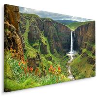 Karo-art Schilderij - Prachtige waterval in de natuur, premium print