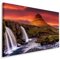 Karo-art Schilderij - Waterval in IJsland, premium print