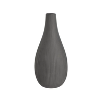 DEPOT Vase Rills ca.D14cmxH29cm, grau