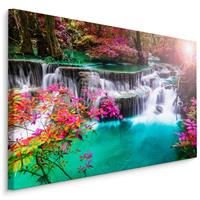 Karo-art Schilderij - Kleurrijke waterval, premium print