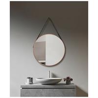 TALOS Copper Style Badspiegel, rund, Ø 80 cm - Badezimmerspiegel - kupfer - Aufhängeband in Lederoptik, schwarz
