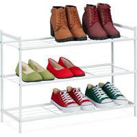 RELAXDAYS Schuhregal Metall, mit 3 Ablagen, Schuhaufbewahrung für 9 Paar Schuhe, HBT: 50 x 70 x 26 cm, Standregal, weiß