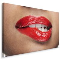 Karo-art Schilderij - Verleidelijke lippen, premium print