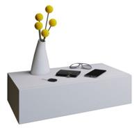 VCM Wand - Nachttisch Tisch Nachtschrank Nachtkonsole Wandboard Regal Dormas Maxi weiß