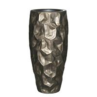 Gartentraum.de Pflanzvase mit Einsatz - Indoor - moderner Graphit Look - Asketano / 90x42cm (HxDm)