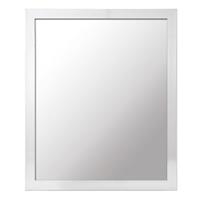 Wandspiegel Vierkant Met Metalen Frame Wit 40 X 50 Cm - Wandspiegels/muurspiegels - Ophang Spiegels