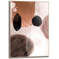 Praxis Schilderij Abstracte vormen bruin 50x70cm