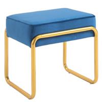 HOMCOM Hocker Gepolsterte Sitze, mit Kunststofffüßen blau/gold