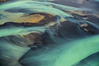 Karo-art Schilderij - Gletsjerrivieren in IJsland, groen, Premium Print