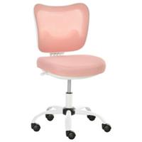 Vinsetto Computerstoel wit + roze 46 cm x 51 cm x 87,5 cm