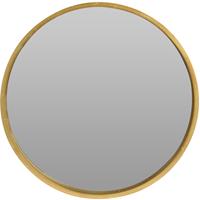 Merkloos Ronde wandspiegel goud hout 50 cm - Spiegel voor in de hal, badkamer of toilet