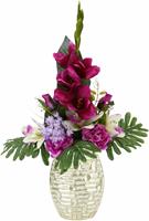 I.Ge.A. Kunstpflanze Arrangement Gladiole / Rosen in Vase, (1 St.)