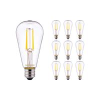 Noxion Voordeelpak 10x  Lucent LEDbulb E27 ST64 Edison filament Helder 4W - 827 | Vervanger voor 40W