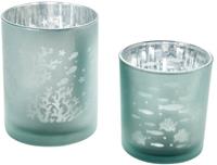 OTTO Teelichthalter »Mare« (Set, 2 Stück), aus Glas, Höhe ca. 8 cm + 10 cm