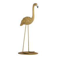 Leen Bakker Ornament Flamingo - goudkleur - 20x10,5x8 cm