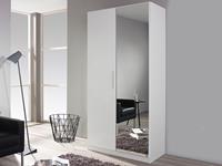 Mobistoxx Schoenen- en kledingkast MINOTOR 2 deuren met spiegel wit