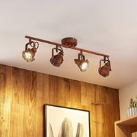 Lindby Scabra plafondspot in roestoptiek, 4-lamps