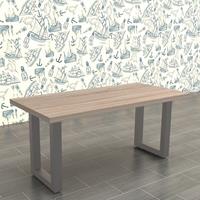 MUCOLA 2x Tischgestell Grau 100x72 cm Tischuntergestell Tischkufen Tischbeine Stahl