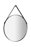 Sapho Orbiter ronde spiegel met band 50 mat zwart