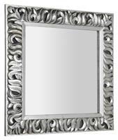 Sapho Zeegras spiegel met houten lijst 90x90 zilver antiek