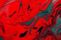 Karo-art Schilderij - Abstract in Rood en Groen, Super scherpe print, 2 maten