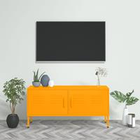 vidaxl Tv-meubel 105x35x50 cm staal mosterdgeel