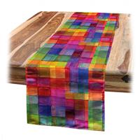 Abakuhaus Tischläufer »Esszimmer Küche Rechteckiger Dekorativer Tischläufer«, Abstrakt Regenbogen-Farben-Quadrate