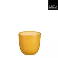 Mica Decorations tusca ronde pot oker maat in cm: 13 x 14