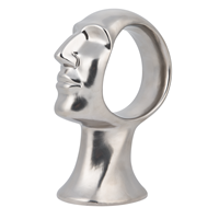 Beliani - Dekofigur Silber Kopf Figur 17 x 24 cm Keramik Wohnartikel Pflegeleicht Extravagantes Design Elegant Modern - Silber