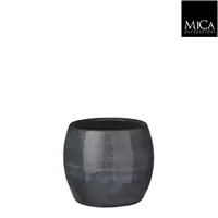 Mica Decorations lester ronde pot donkerblauw maat in cm: 14 x 16