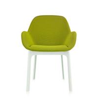 Kartell Clap Stühle  Gestellfarbe: weiss Bezu grün Solid Colour