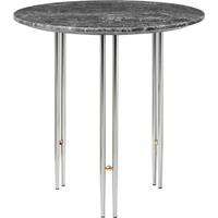 GUBI IOI Side Table Beistelltisch - Rund, Ã50 (Chrom Gestell / Messingkreis, Grauer Emperador Marmor)