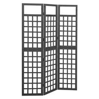 Kamerscherm/trellis Met 3 Panelen 121x180 Cm Vurenhout Zwart