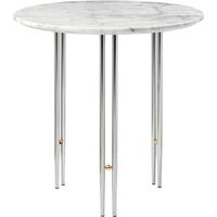 GUBI IOI Side Table Beistelltisch - Rund, Ã50 (Chrom Gestell / Messingkreis, WeiÃŸer Carrara Marmor)