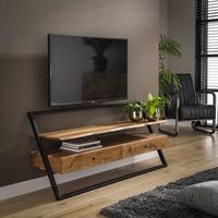 LifestyleFurn TV-meubel Tiny Acacia, met 2 laden - Massief acacia naturel