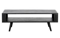 Hioshop NordicMindiRattan salontafel met 1 legplank, zwart.