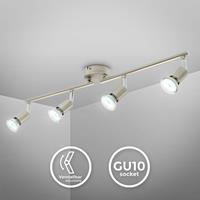 B.K.LICHT LED Deckenleuchte GU10 Metall Lampe Decken-Spot schwenkbar 4-flammig Wohnzimmer