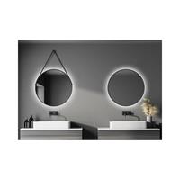 TALOS Black Light Badspiegel, Dekospiegel, rund, Ã 80 cm - Badezimmerspiegel - hinterleuchtete mit LED Beleuchtung in neutralweiÃŸ - schwarz