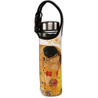 GOEBELPORZELLANGMBH Goebel Trinkflasche Gustav Klimt - Der Kuss, Glasflasche mit NeoprenhÃ¼lle, Artis Orbis, Glas-Kombi, Bunt, 700 ml, 67061491