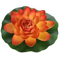 1x Oranje drijvende kunst waterlelie bloemen 18 cm -