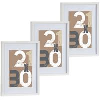 Arte r 3x stuks houten fotolijst wit geschikt voor een foto van 21 x 30 cm of 30 x cm -