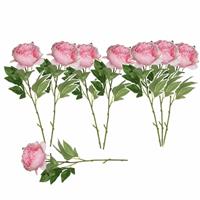 Mica Decorations 8x stuks roze pioenroos/rozen kunstbloemen 76 cm -
